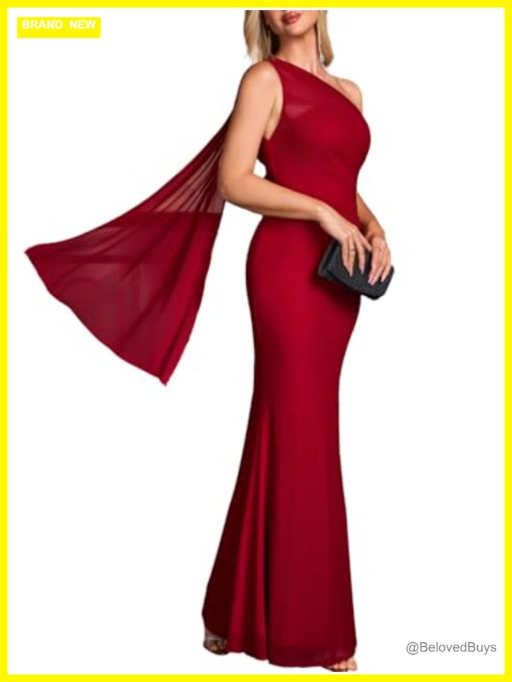 One Shoulder Bodycon Maxi Dress Ruched Mesh Formal Wedding Guest